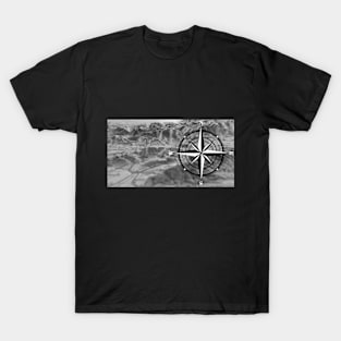 3D map and compass vectors T-Shirt